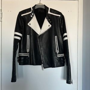 Deisel Black Gold Leather Moto Jacket